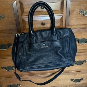 Marc Jacobs New York Genuine Leather Black Crossbody Purse Gold Magnetic Close